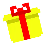 yellow giftbox with red ribbon